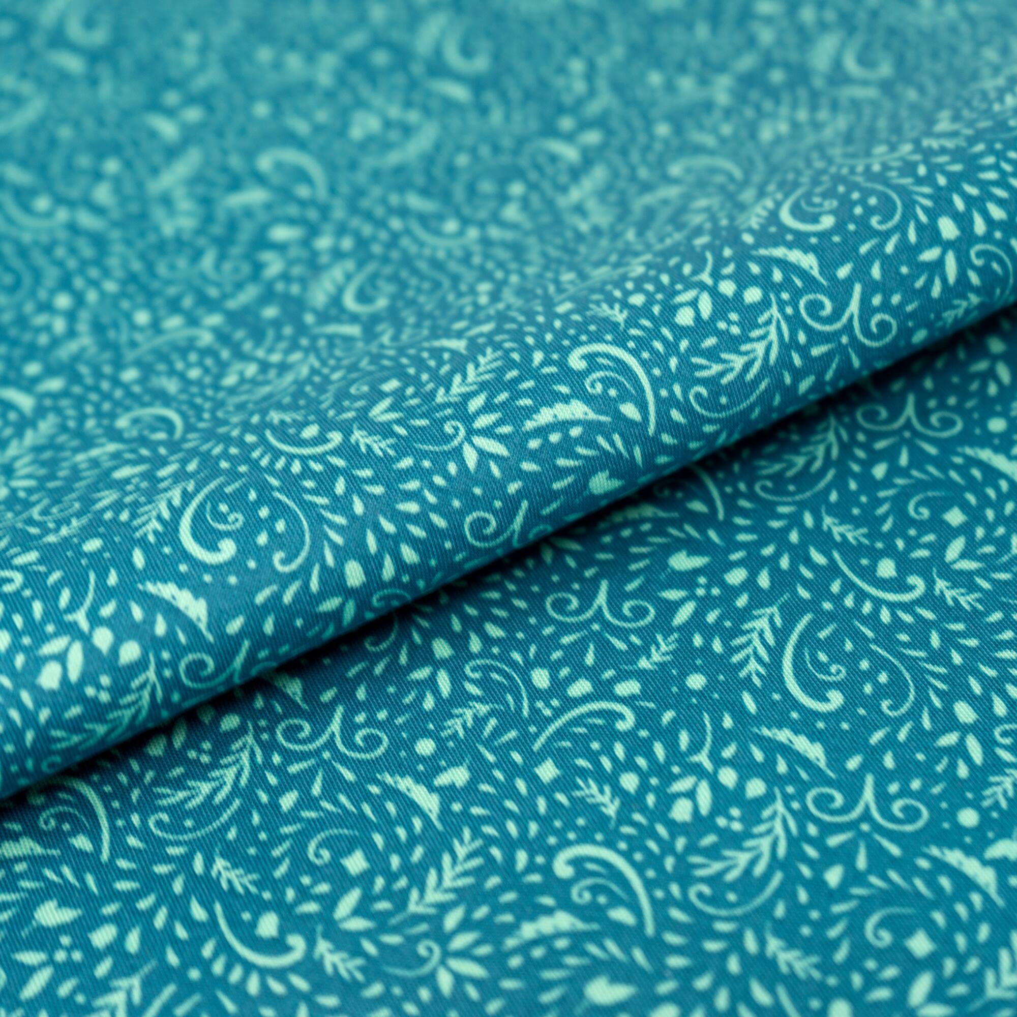 SINGER Christmas Burst Blue Cotton Print Fabric